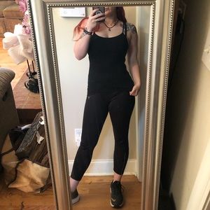 Black spaghetti string tank top